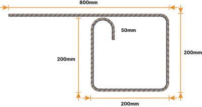 8mm Kantbalksbygel 800x200x200x200mm