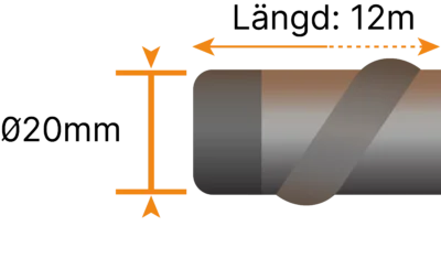 Armeringsjärn 20mm 12000mm