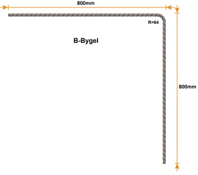 10mm B-bygel 800x800mm